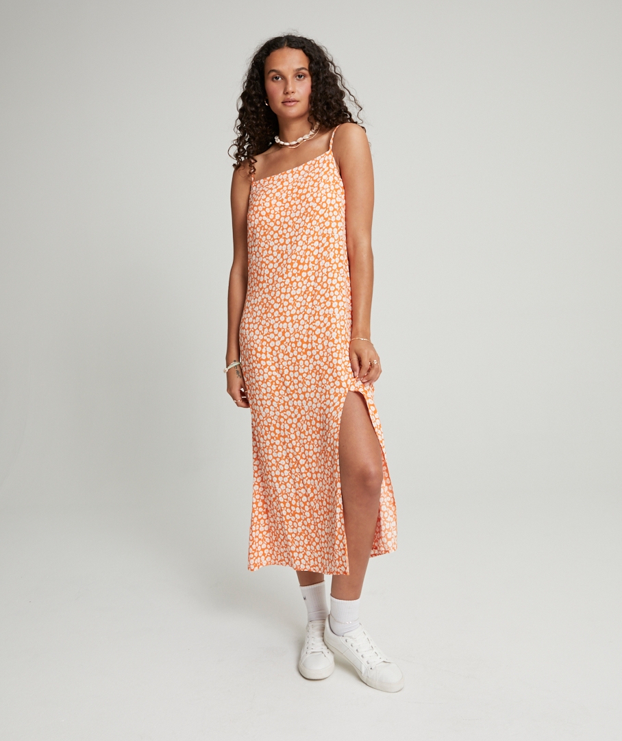 straight neck slip dress
